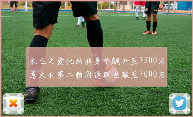 米兰之爱托纳利身价飙升至7500万意大利第二赖因德斯也涨至7000万