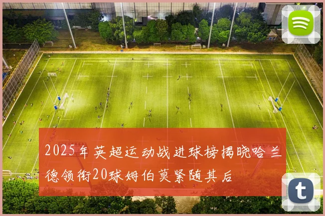 2025年英超运动战进球榜揭晓哈兰德领衔20球姆伯莫紧随其后